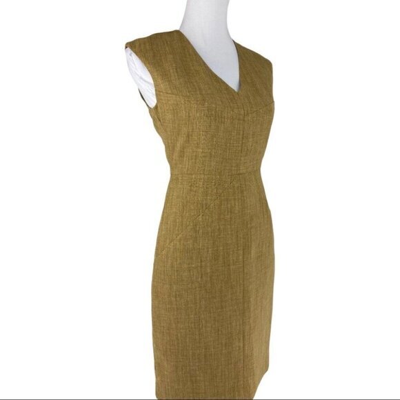 Ellen Tracy Women's NWT Tan Sleeveless Business Career Pencil Dress‎ Size 2/C34 - Picture 3 of 9